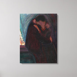 Impressão Em Tela Edvard Munch - O Beijo