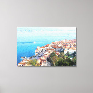 Impressão Em Tela efeito de desenho a lápis do lago Maggiore em tela