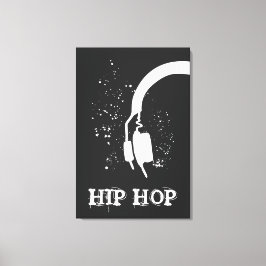 Impressão Em Tela Efeito inverso gráfico do fone de ouvido do Hip Ho