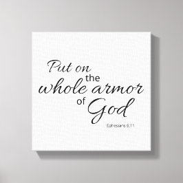 Impressão Em Tela Efesios 6:11 Tela Preta e Branca
