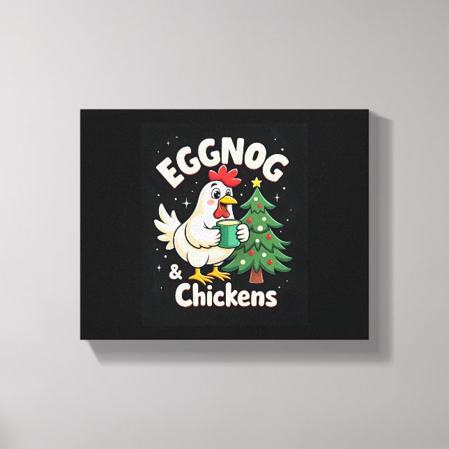 Impressão Em Tela Eggnog & Chickens (Frente)