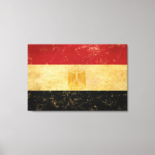 Impressão Em Tela Egito Flag Vintage Grunge Design