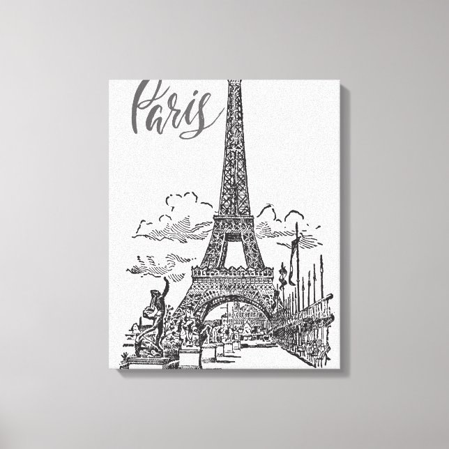 Impressão Em Tela Eiffel Tower Paris França (Frente)