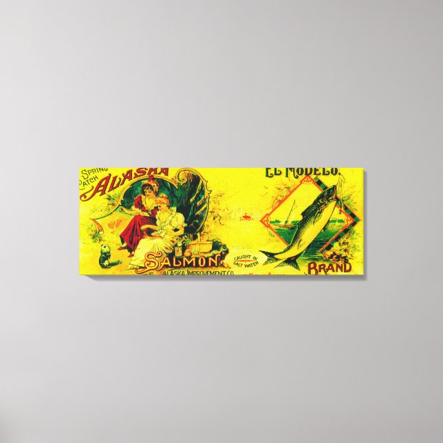 Impressão Em Tela El Modelo Salmon Can LabelKarluk, AK (Frente)