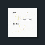 Impressão Em Tela Ela Acreditava Que Podia, Fez Uma Citação Inspirad<br><div class="desc">Nossa citação de tipografia esticou a arte da canvas mostra a citação "Ela acredita que poderia fazê-lo." Acredita-se e fez-se em um belo roteiro de caligrafia que se enfeita ricos com folhas falsas de ouro, o que contrasta lindamente com o resto da citação em um profundo, rico e rico sans...</div>