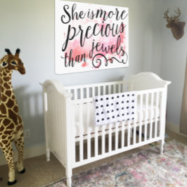 Impressão Em Tela Ela é mais Precioso que a Abstrato cor-de-rosa