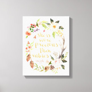 Impressão Em Tela Ela é mais Precioso que a Arte do Muro de Rubis