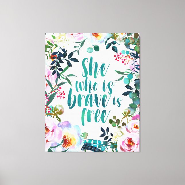 Impressão Em Tela Ela que é corajosa (Frente)