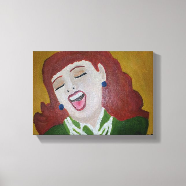 Impressão Em Tela Ela Riu (Frente)