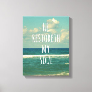 Impressão Em Tela Ele restaura minha Bíblia de Alma Verse