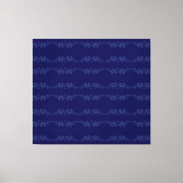 Impressão Em Tela Electric Blue Neural Horizon Abstract Pattern (Frente)