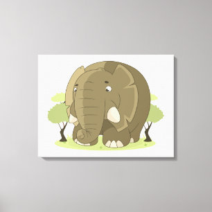 Impressão Em Tela Elefante