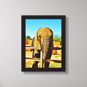 Impressão Em Tela Elefante amigável