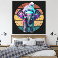 Elefante-bebê bonito com colza e óculos-rosa