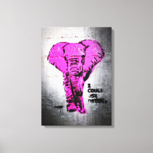 Impressão Em Tela Elefante cor-de-rosa dos grafites