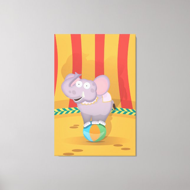 Impressão Em Tela Elefante de Circo (Frente)