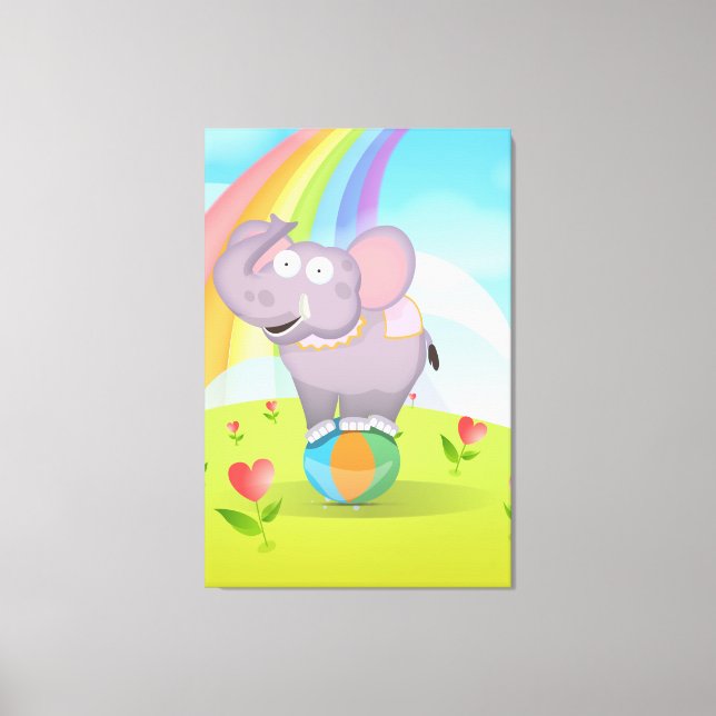 Impressão Em Tela Elefante de Circo (Frente)