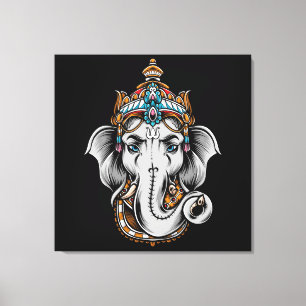 Impressão Em Tela Elefante Ganesh