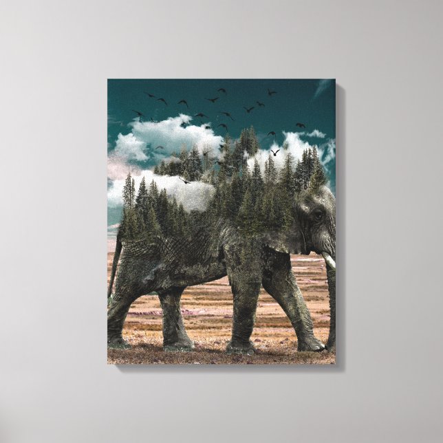 Impressão Em Tela Elefante | Zazzle_Growth. (Frente)