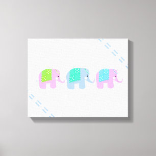 Impressão Em Tela Elefantes Indígenas Whimssos