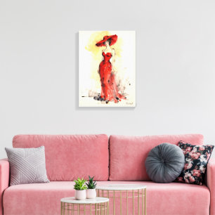 Impressão Em Tela Elegância Atemporal – Arte de Retrato de Mulher Ab