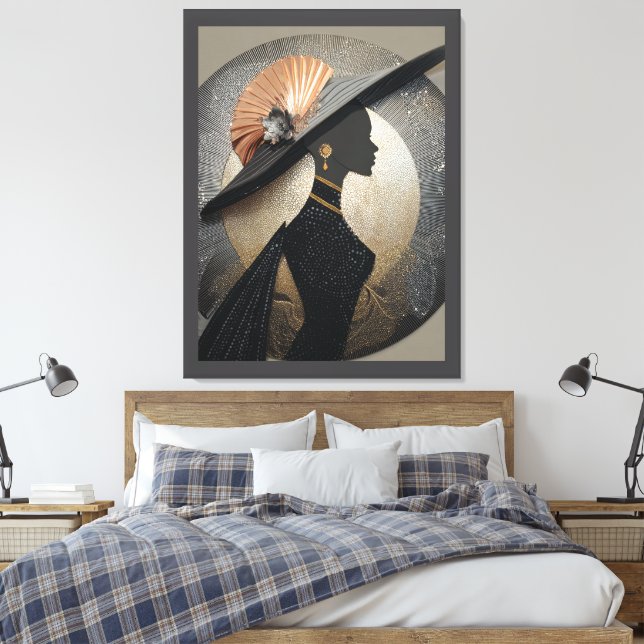 IMPRESSÃO EM TELA ELEGÂNCIA COROADA #1 (Insitu(Quarto))