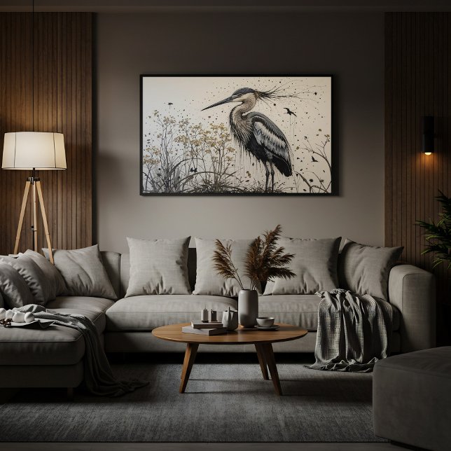 Impressão Em Tela Elegância da Garça (Criador carregado)