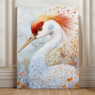 Impressão Em Tela Elegância do Grou-de-coroa-dourada – Arte Capricho