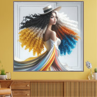 Elegância em contraste Mulher de Cabelo Curvo