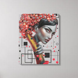 Impressão Em Tela Elegância em Linhas: Profundidade 3D de uma Prof L