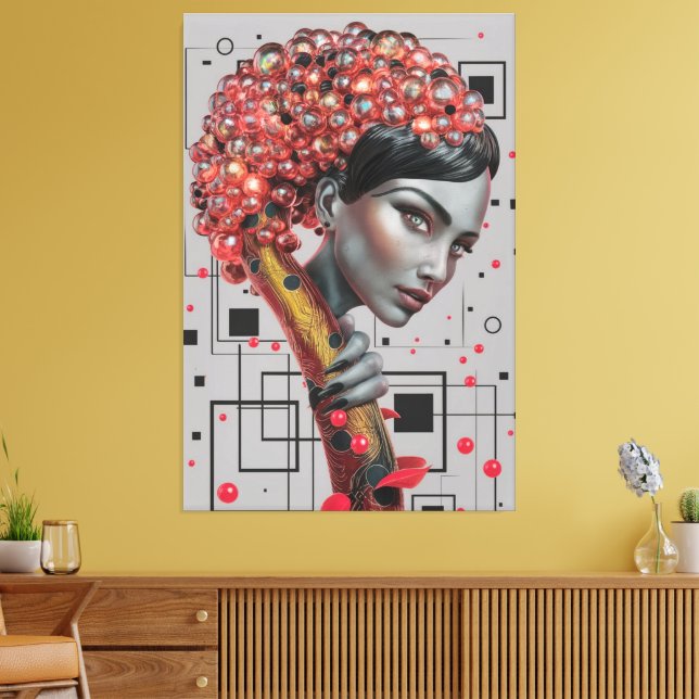 Impressão Em Tela Elegância em Linhas: Profundidade 3D de uma Prof L (Insitu(Sala de estar))