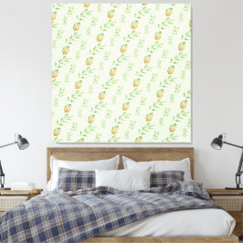 Impressão Em Tela Elegant Modern Watercolor Leaves Pattern GREEN 