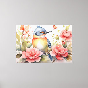 Impressão Em Tela Elegante Aquarela Arte Floral Realista