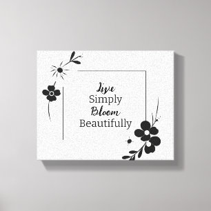 Impressão Em Tela Elegante Black Floral Wall Art Personalizado - Per