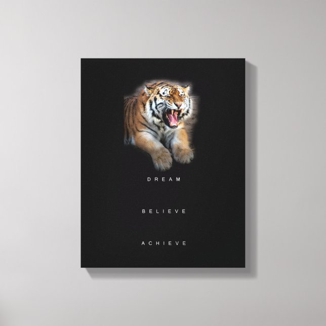 Impressão Em Tela Elegante de Sucesso de Cotação Motivacional Inspir (Frente)