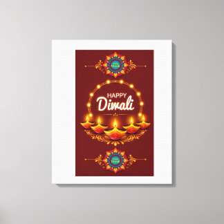 Impressão Em Tela Elegante design de saudação de Diwali Mandala Feli