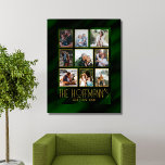 Impressão Em Tela Elegante Emerald Green e Dourada Colagem de Fotos<br><div class="desc">Celebre as pessoas que mais importam com esta elegante tela de cores verde esmeralda e dourada. Apresentando um rico fundo esmeralda, sotaques luxuosos em ouro e espaço para suas fotos favoritas da família, esta arte na parede do eterno é uma bela maneira de mostrar suas memórias mais queridas. Personalizado com...</div>