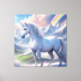 Impressão Em Tela Elegante Fairytale Unicorn em Fantasia Vale