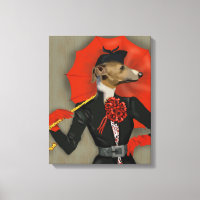 Elegante Greyhound e Red Umbrella