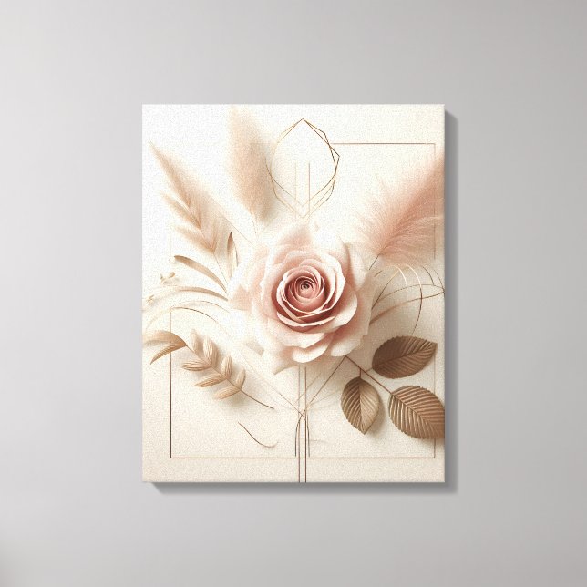 Impressão Em Tela Elegante Rosa Art (Frente)