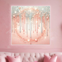 Elegante Tom de Rosa e Brilho Prateado em Degrade