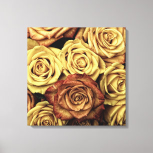 Impressão Em Tela Elegante Vintage Rosas Secos Florais Vitorianos