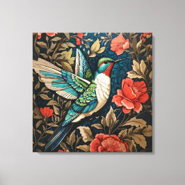 Impressão Em Tela Elegante voador Hummingbird William Morris Inspira