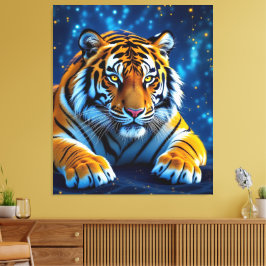 Impressão Em Tela Elektrisierender Tiger – Kraftvolle Wildnis 