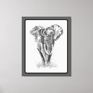 Impressão Em Tela Elephant Animal Watercolor Painting Wildlife Art