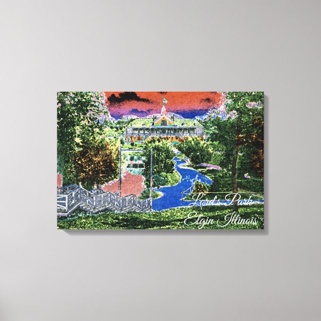 IMPRESSÃO EM TELA ELGIN ILLINOIS LORDS PARK PAVILION VISÃO DE ARTE D (Frente)