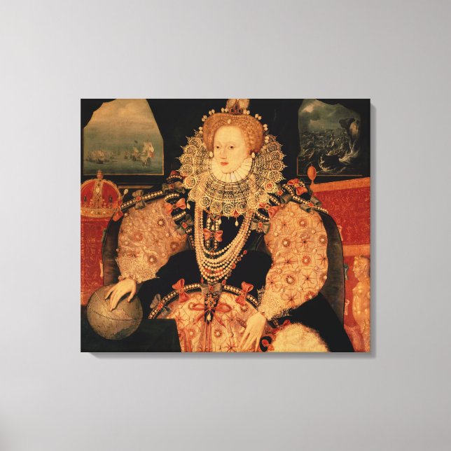Impressão Em Tela Elizabeth I, retrato Armada, c.1588 (Frente)