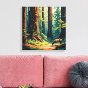 Impressão Em Tela Elk no Parque Nacional de Redwood, Souvenir
