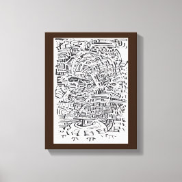 Impressão Em Tela Em um Entre-Lugar, desenho de tinta índia