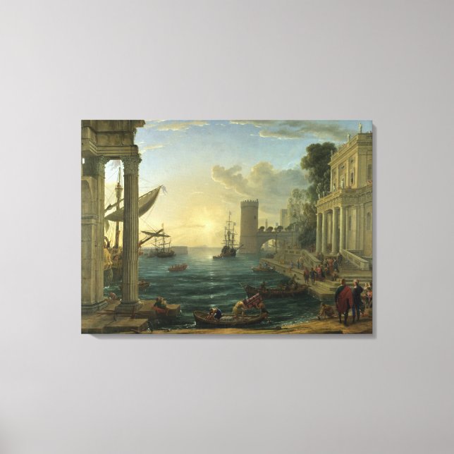 Impressão Em Tela Embarque da Rainha de Sheba - Claude Lorrain (Frente)